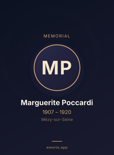 Memorial portrait of Marguerite Poccardi