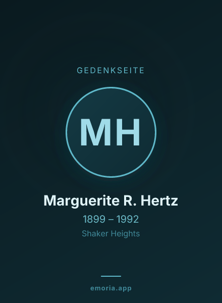 Gedenkportrait von Marguerite R. Hertz