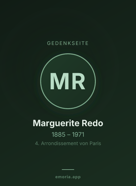 Gedenkportrait von Marguerite Redo