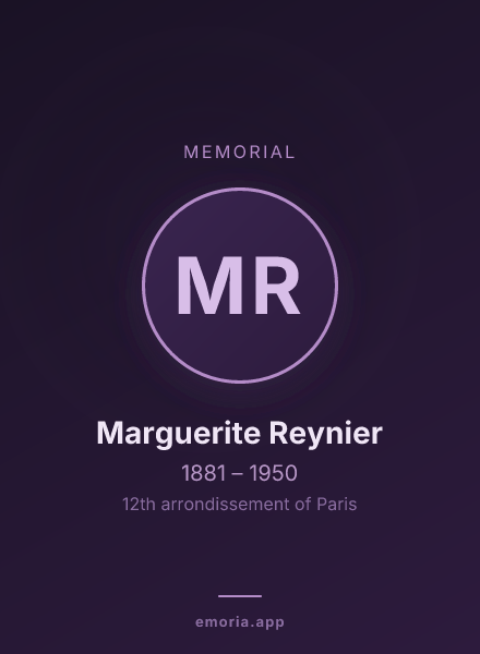 Memorial portrait of Marguerite Reynier