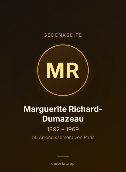 Gedenkportrait von Marguerite Richard-Dumazeau