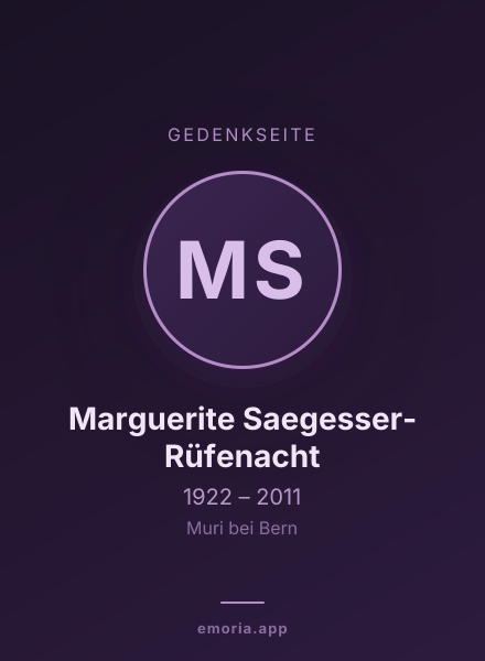 Gedenkportrait von Marguerite Saegesser-Rüfenacht