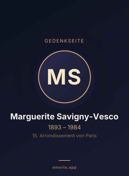 Gedenkportrait von Marguerite Savigny-Vesco