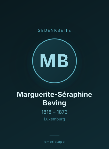 Gedenkportrait von Marguerite-Séraphine Beving