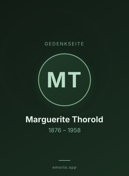 Gedenkportrait von Marguerite Thorold