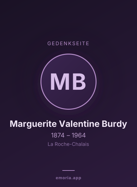 Gedenkportrait von Marguerite Valentine Burdy
