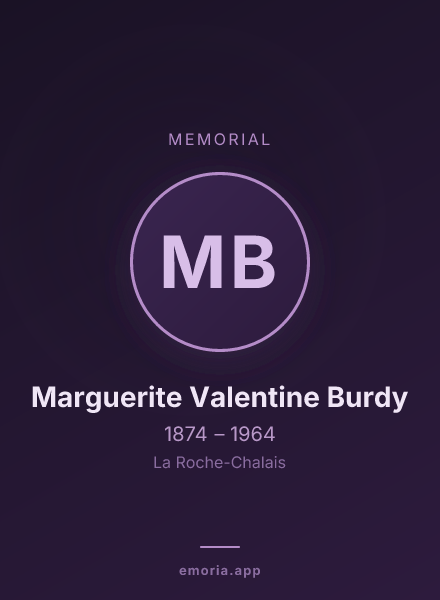 Memorial portrait of Marguerite Valentine Burdy