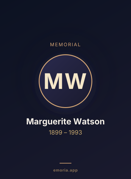 Memorial portrait of Marguerite Watson