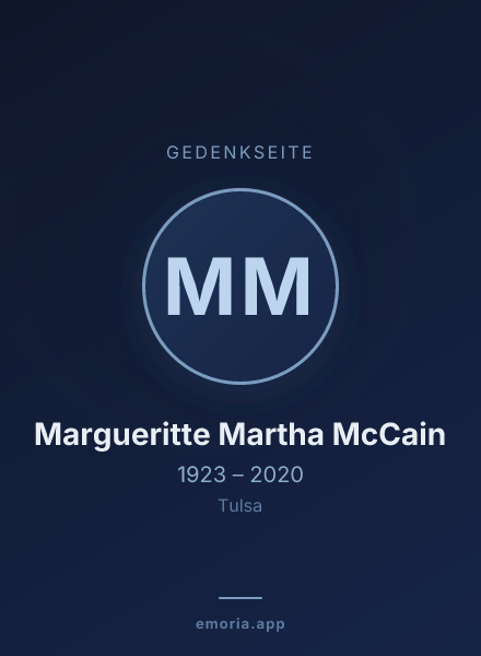 Gedenkportrait von Margueritte Martha McCain