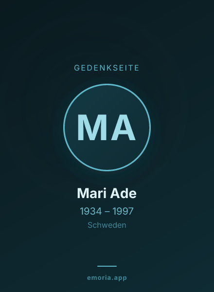 Gedenkportrait von Mari Ade