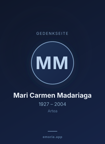 Gedenkportrait von Mari Carmen Madariaga