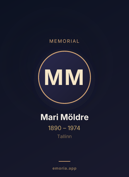 Memorial portrait of Mari Möldre