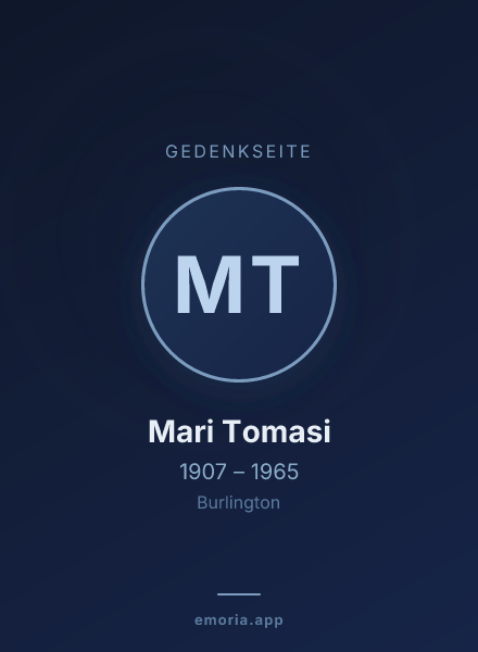 Gedenkportrait von Mari Tomasi