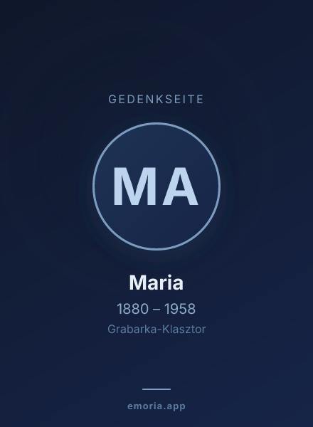 Gedenkportrait von Maria