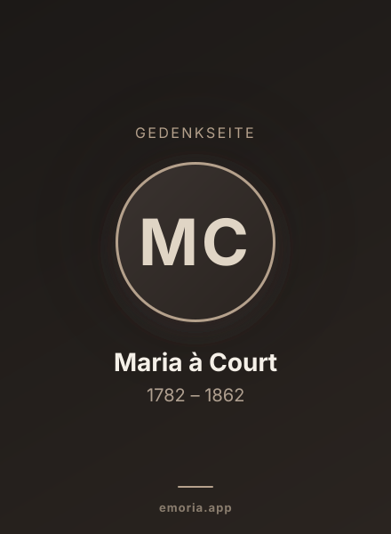 Gedenkportrait von Maria à Court