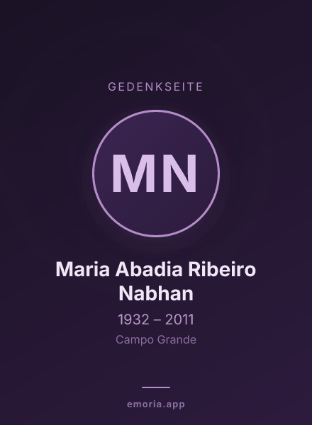 Gedenkportrait von Maria Abadia Ribeiro Nabhan