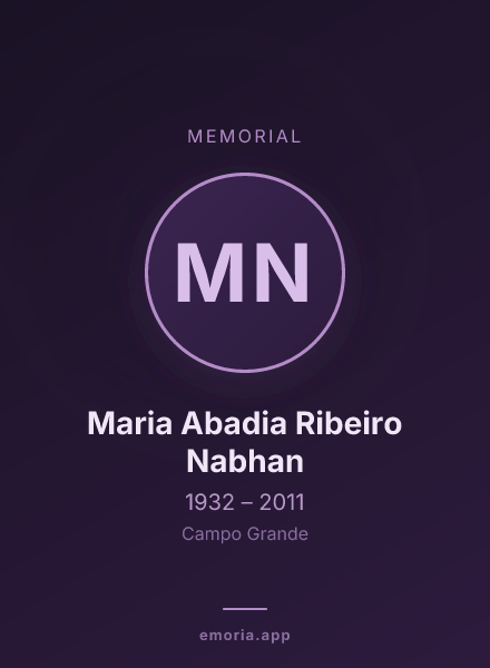 Memorial portrait of Maria Abadia Ribeiro Nabhan