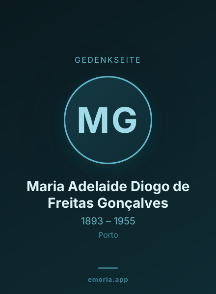 Gedenkportrait von Maria Adelaide Diogo de Freitas Gonçalves