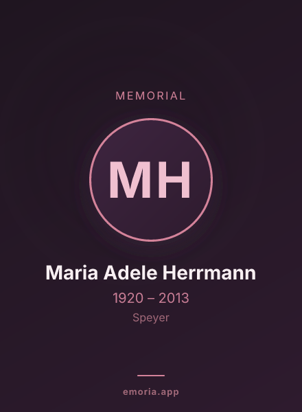 Memorial portrait of Maria Adele Herrmann