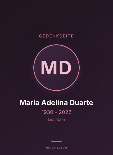 Gedenkportrait von Maria Adelina Duarte