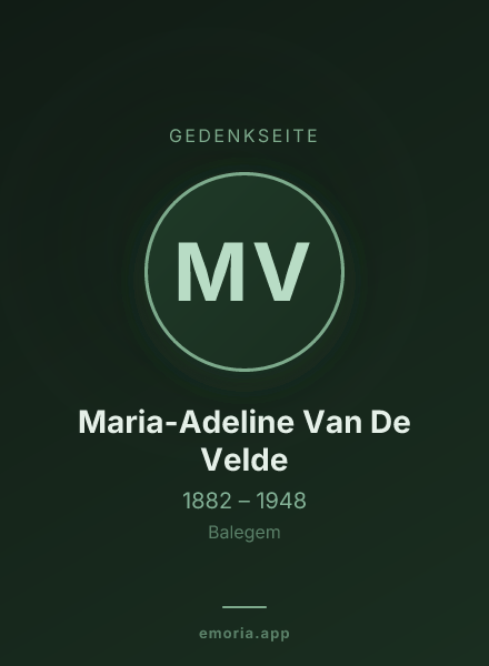 Gedenkportrait von Maria-Adeline Van De Velde
