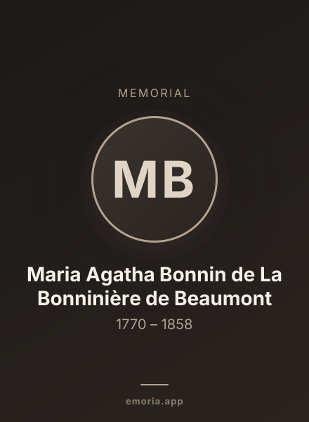 Memorial portrait of Maria Agatha Bonnin de La Bonninière de Beaumont