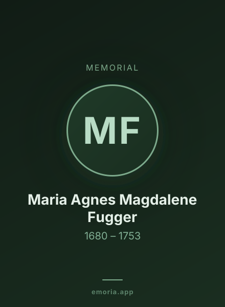 Memorial portrait of Maria Agnes Magdalene Fugger