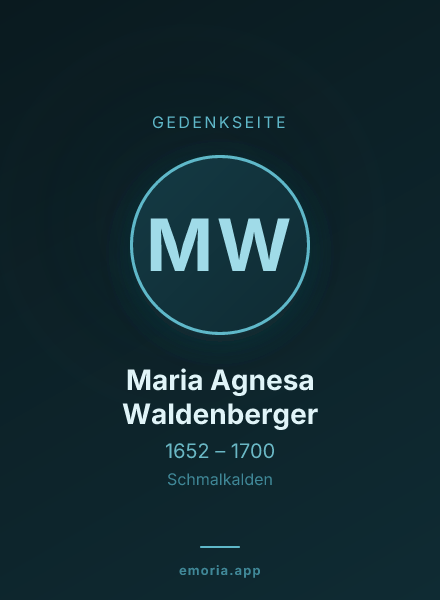 Gedenkportrait von Maria Agnesa Waldenberger