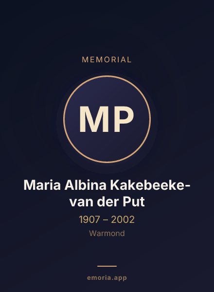 Memorial portrait of Maria Albina Kakebeeke-van der Put