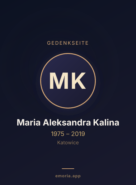 Gedenkportrait von Maria Aleksandra Kalina