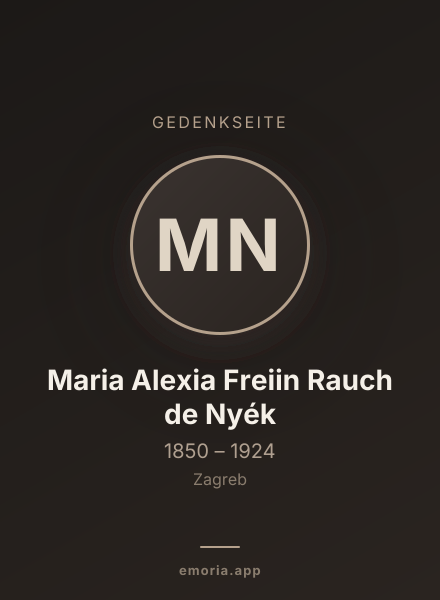 Gedenkportrait von Maria Alexia Freiin Rauch de Nyék