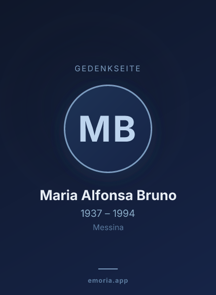 Gedenkportrait von Maria Alfonsa Bruno
