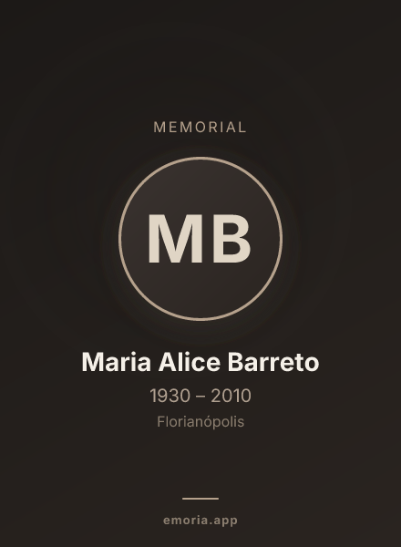 Memorial portrait of Maria Alice Barreto