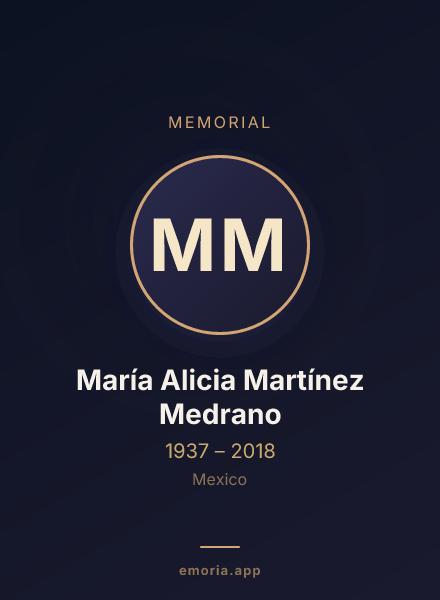 Memorial portrait of María Alicia Martínez Medrano