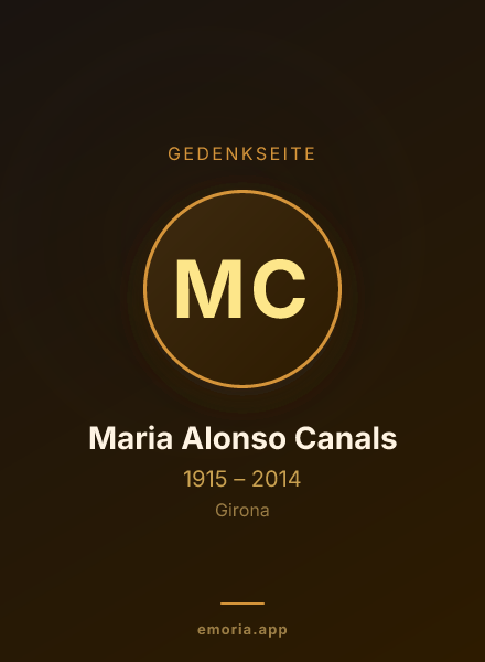 Gedenkportrait von Maria Alonso Canals