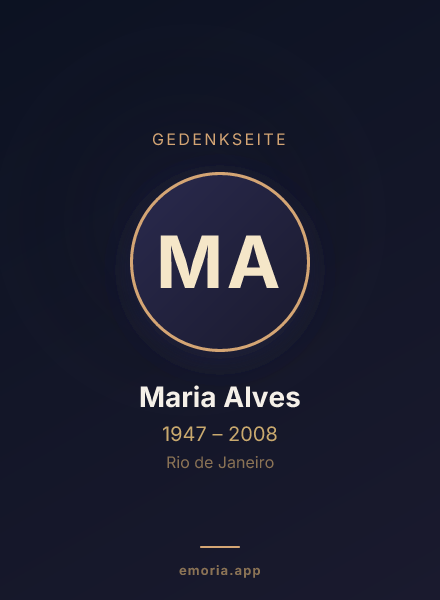 Gedenkportrait von Maria Alves
