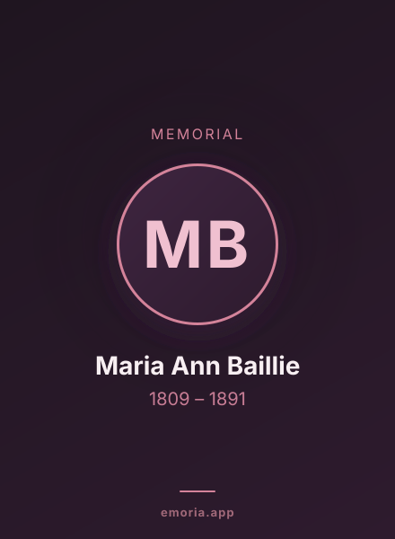 Memorial portrait of Maria Ann Baillie