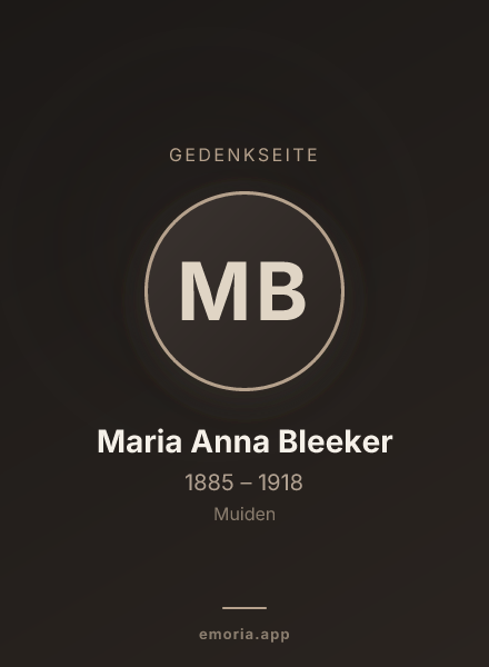 Gedenkportrait von Maria Anna Bleeker
