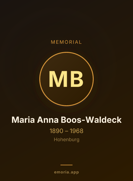 Memorial portrait of Maria Anna Boos-Waldeck