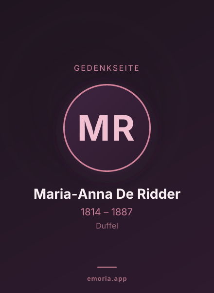 Gedenkportrait von Maria-Anna De Ridder