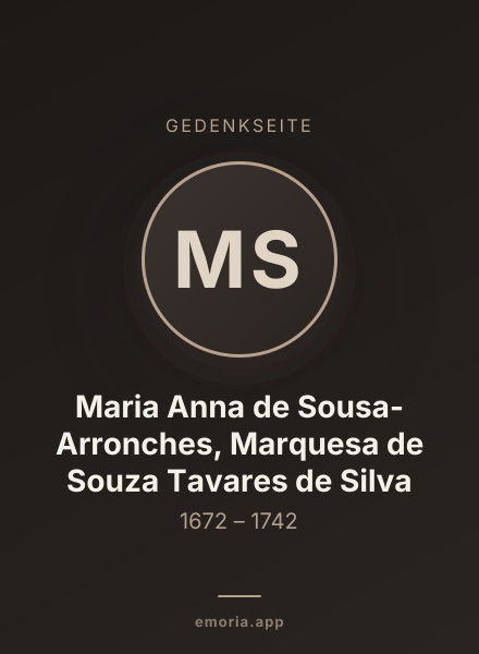 Gedenkportrait von Maria Anna de Sousa-Arronches, Marquesa de Souza Tavares de Silva