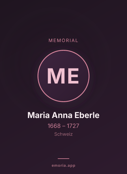 Memorial portrait of Maria Anna Eberle