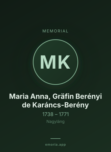 Memorial portrait of Maria Anna, Gräfin Berényi de Karáncs-Berény