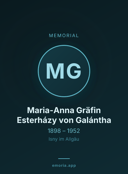 Memorial portrait of Maria-Anna Gräfin Esterházy von Galántha