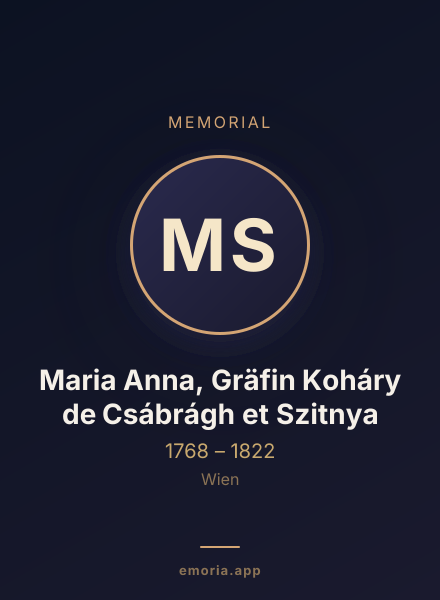 Memorial portrait of Maria Anna, Gräfin Koháry de Csábrágh et Szitnya