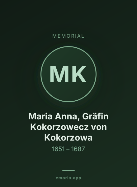 Memorial portrait of Maria Anna, Gräfin Kokorzowecz von Kokorzowa