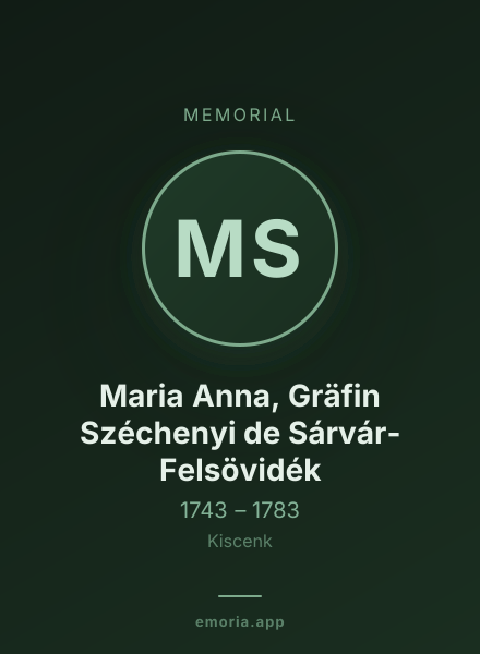 Memorial portrait of Maria Anna, Gräfin Széchenyi de Sárvár-Felsövidék