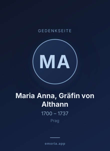 Gedenkportrait von Maria Anna, Gräfin von Althann