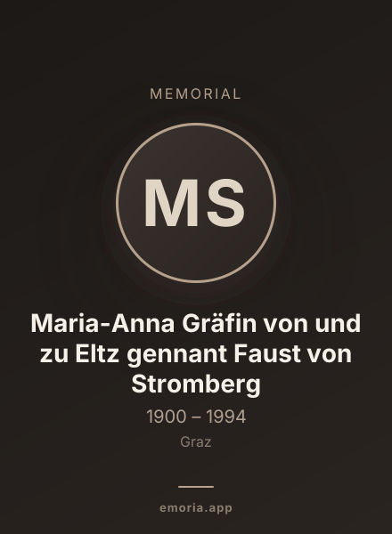 Memorial portrait of Maria-Anna Gräfin von und zu Eltz gennant Faust von Stromberg