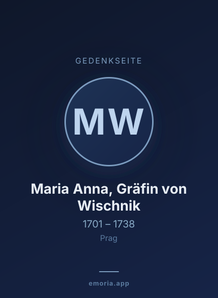 Gedenkportrait von Maria Anna, Gräfin von Wischnik